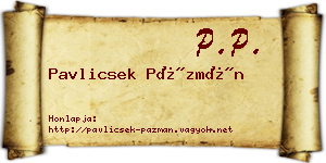 Pavlicsek Pázmán névjegykártya